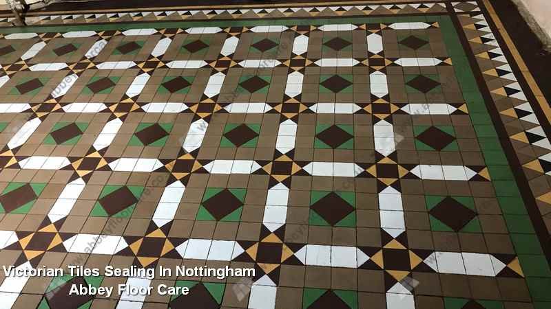 Breathable colour enhancing sealer applied to restored Victorian tiles